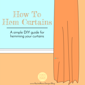 A simple guide on how to hem curtains. It has pictures, diagrams, and written instructions! It's perfect if you're looking to hem your curtains quickly and easily.