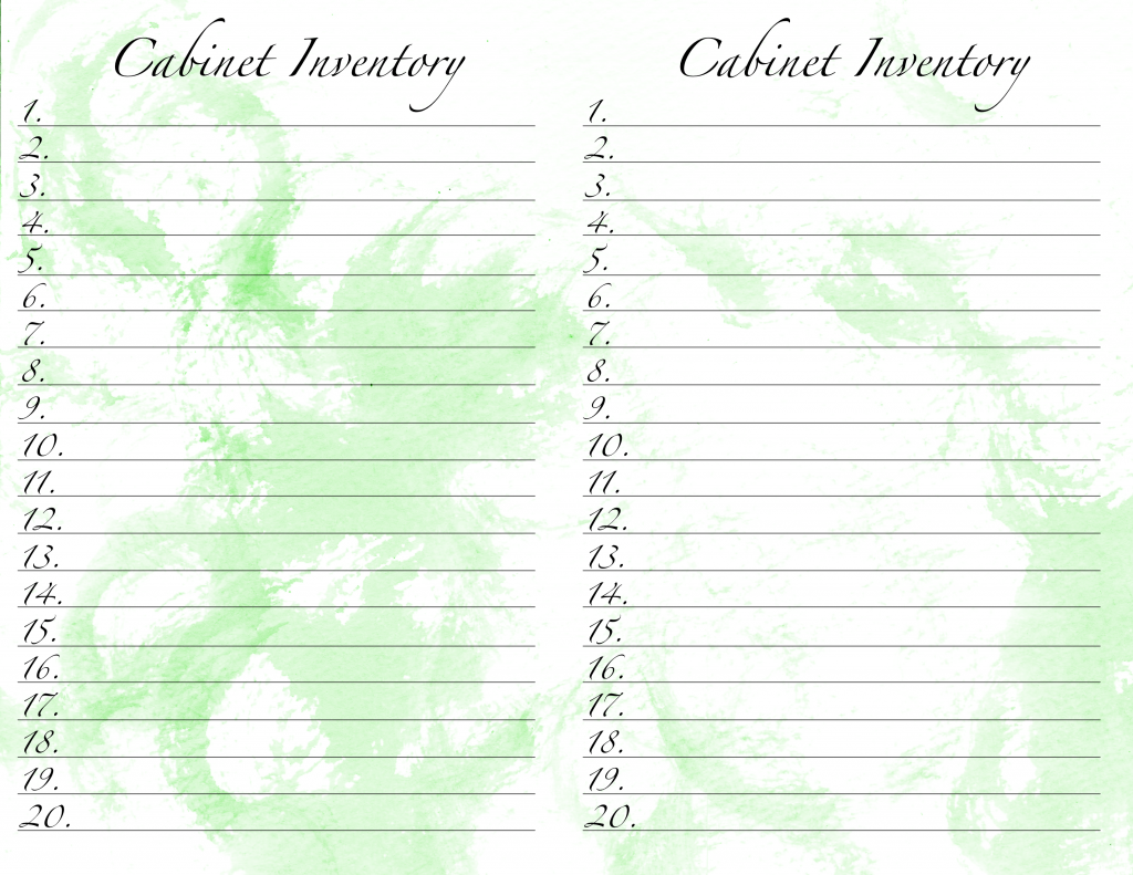 Cabinet Inventory | Rachel Rossi