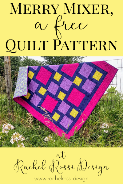 A free quilt pattern from Rachel Rossi Design. This pattern includes instructions for baby, throw, and twin sized quilts. Perfect for beginners or just-can't-cut-it fabrics!