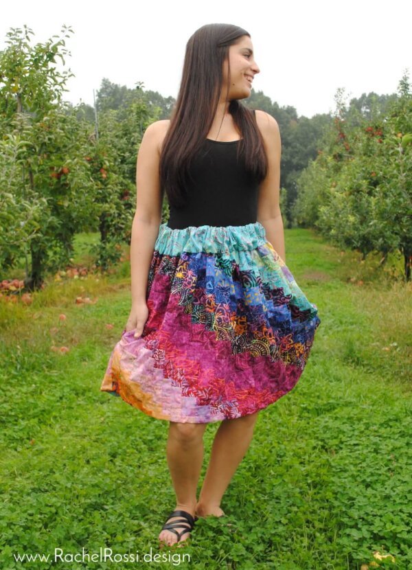 pieced skirt with pockets